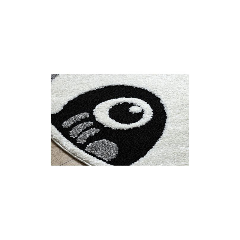 Dywan dziecięcy JOY Koło Panda miś, dla dzieci - Strukturalny, dwa poziomy runa szary / krem koło 120cm Dywan dziecięcy JOY Koło Panda miś, dla dzieci - Strukturalny, dwa poziomy runa szary / krem koło 120cm