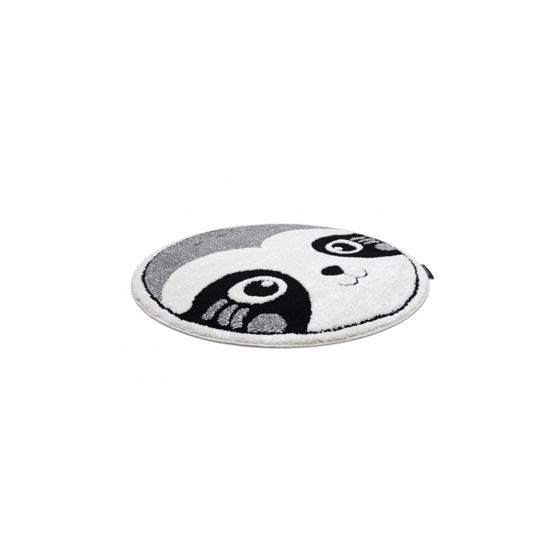 Dywan dziecięcy JOY Koło Panda miś, dla dzieci - Strukturalny, dwa poziomy runa szary / krem koło 140cm Dywan dziecięcy JOY Koło Panda miś, dla dzieci - Strukturalny, dwa poziomy runa szary / krem koło 140cm