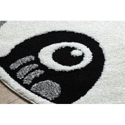 Dywan dziecięcy JOY Koło Panda miś, dla dzieci - Strukturalny, dwa poziomy runa szary / krem koło 140cm Dywan dziecięcy JOY Koło Panda miś, dla dzieci - Strukturalny, dwa poziomy runa szary / krem koło 140cm