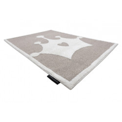 Dywan dziecięcy JOY Crown korona, dla dzieci - Strukturalny, dwa poziomy runa beż / krem 120x170cm