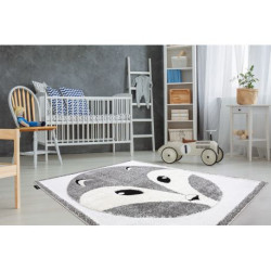 Dywan dziecięcy JOY Fox lisek, dla dzieci - Strukturalny, dwa poziomy runa szary / krem 160x220cm