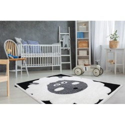 Dywan dziecięcy JOY Sheep owca, dla dzieci - Strukturalny, dwa poziomy runa krem / czarny 140x190cm Dywan dziecięcy JOY Sheep owca, dla dzieci - Strukturalny, dwa poziomy runa krem / czarny 140x190cm
