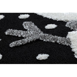 Dywan dziecięcy JOY Snowman bałwanek, dla dzieci - Strukturalny, dwa poziomy runa czarny / krem 120x170cm