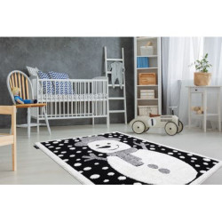 Dywan dziecięcy JOY Snowman bałwanek, dla dzieci - Strukturalny, dwa poziomy runa czarny / krem 160x220cm Dywan dziecięcy JOY Snowman bałwanek, dla dzieci - Strukturalny, dwa poziomy runa czarny / krem 160x220cm
