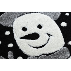 Dywan dziecięcy JOY Snowman bałwanek, dla dzieci - Strukturalny, dwa poziomy runa czarny / krem 160x220cm Dywan dziecięcy JOY Snowman bałwanek, dla dzieci - Strukturalny, dwa poziomy runa czarny / krem 160x220cm