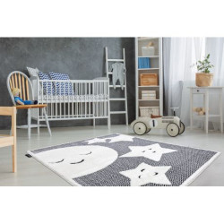 Dywan dziecięcy JOY Moon księżyc, dla dzieci - Strukturalny, dwa poziomy runa szary / krem 140x190cm Dywan dziecięcy JOY Moon księżyc, dla dzieci - Strukturalny, dwa poziomy runa szary / krem 140x190cm