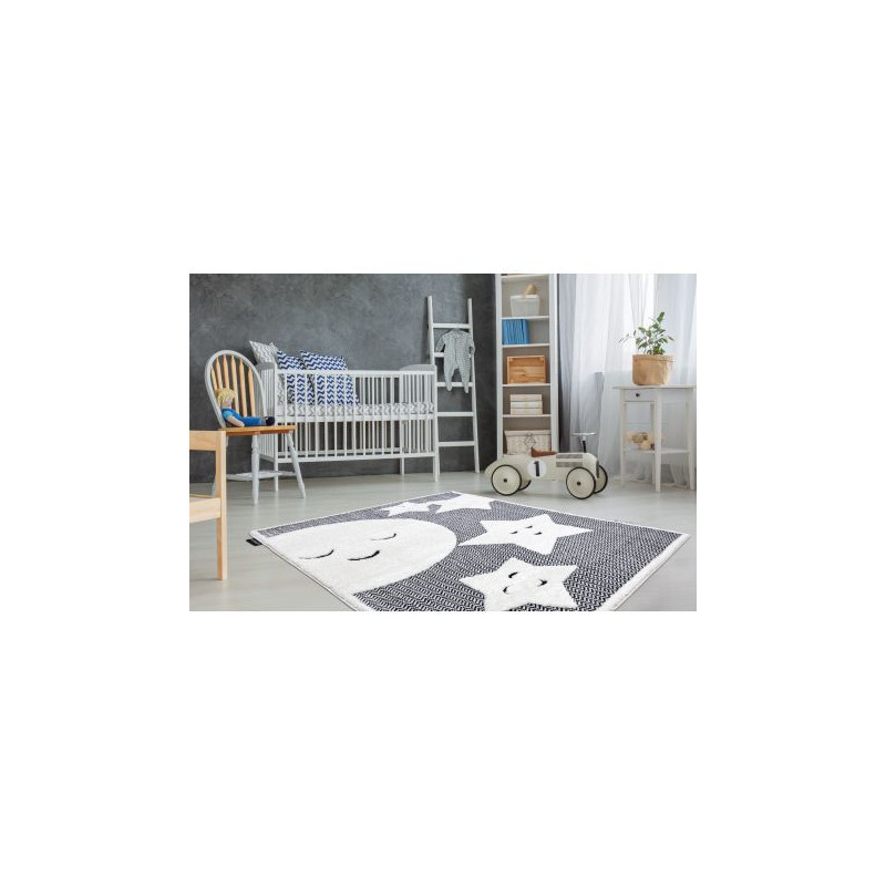 Dywan dziecięcy JOY Moon księżyc, dla dzieci - Strukturalny, dwa poziomy runa szary / krem 140x190cm Dywan dziecięcy JOY Moon księżyc, dla dzieci - Strukturalny, dwa poziomy runa szary / krem 140x190cm