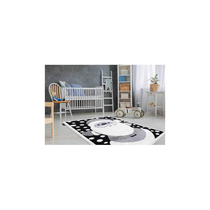 Dywan dziecięcy JOY Santa Święty Mikołaj dla dzieci - Strukturalny, dwa poziomy runa czarny / krem 120x170cm Dywan dziecięcy JOY Santa Święty Mikołaj dla dzieci - Strukturalny, dwa poziomy runa czarny / krem 120x170cm