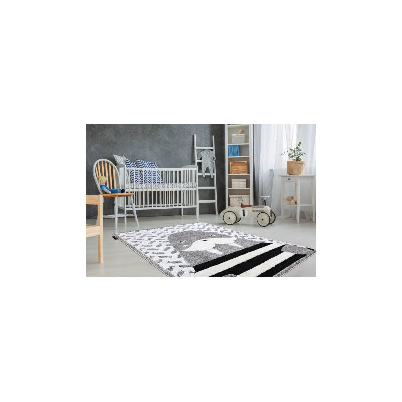 Dywan dziecięcy JOY Walrus mors, dla dzieci - Strukturalny, dwa poziomy runa szary / krem 160x220cm Dywan dziecięcy JOY Walrus mors, dla dzieci - Strukturalny, dwa poziomy runa szary / krem 160x220cm