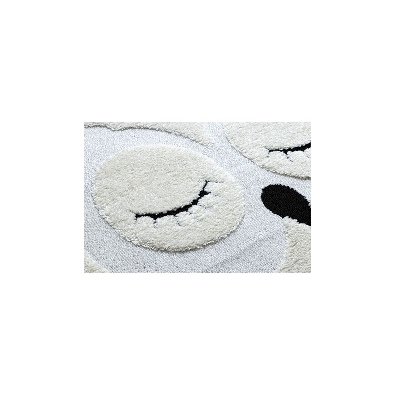 Dywan dziecięcy JOY Owl sowa, dla dzieci - Strukturalny, dwa poziomy runa szary / krem 120x170cm