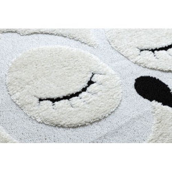 Dywan dziecięcy JOY Owl sowa, dla dzieci - Strukturalny, dwa poziomy runa szary / krem 140x190cm