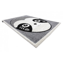 Dywan dziecięcy JOY Panda miś, dla dzieci - Strukturalny, dwa poziomy runa szary / krem 120x170cm