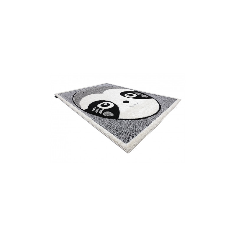 Dywan dziecięcy JOY Panda miś, dla dzieci - Strukturalny, dwa poziomy runa szary / krem 140x190cm