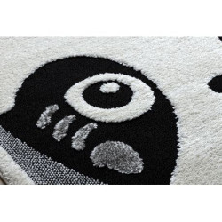 Dywan dziecięcy JOY Panda miś, dla dzieci - Strukturalny, dwa poziomy runa szary / krem 140x190cm