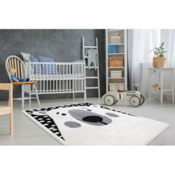 Dywan dziecięcy JOY Teddy miś, dla dzieci - Strukturalny, dwa poziomy runa krem / czarny 120x170cm Dywan dziecięcy JOY Teddy miś, dla dzieci - Strukturalny, dwa poziomy runa krem / czarny 120x170cm