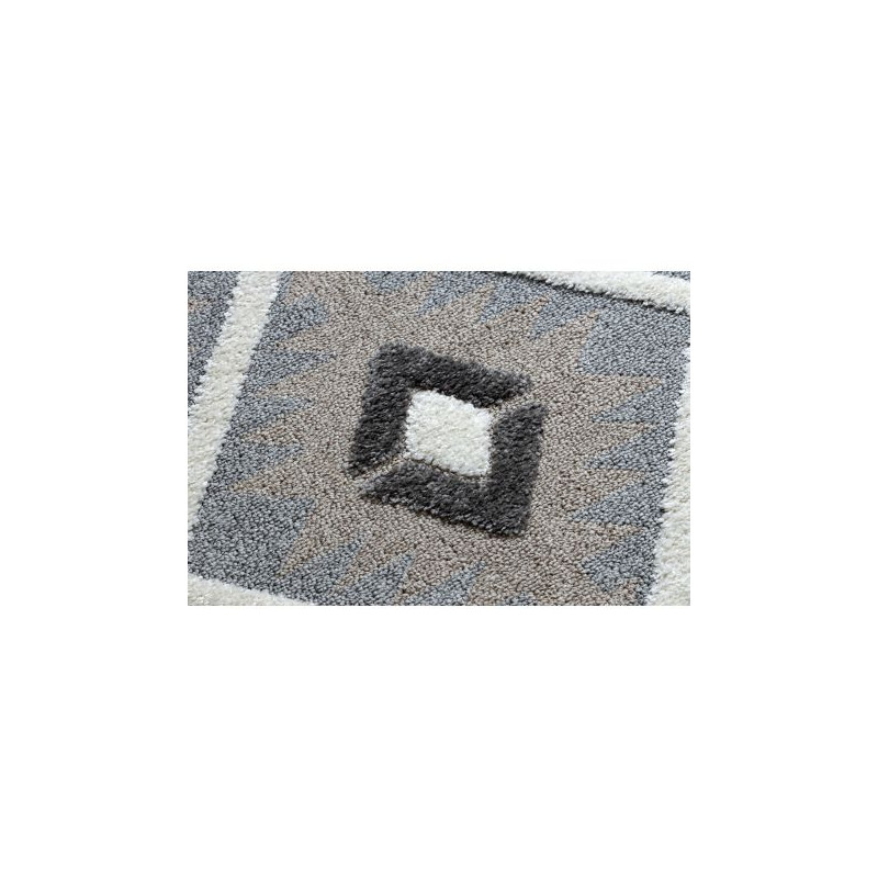 Dywan MAROC P651 Romby szary / biały Frędzle berberyjski marokański shaggy 140x190cm