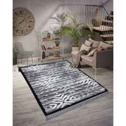 Dywan MAROC P658 Płatki śniegu czarny / szary Frędzle berberyjski marokański shaggy 80x150cm Dywan MAROC P658 Płatki śniegu czarny / szary Frędzle berberyjski marokański shaggy 80x150cm