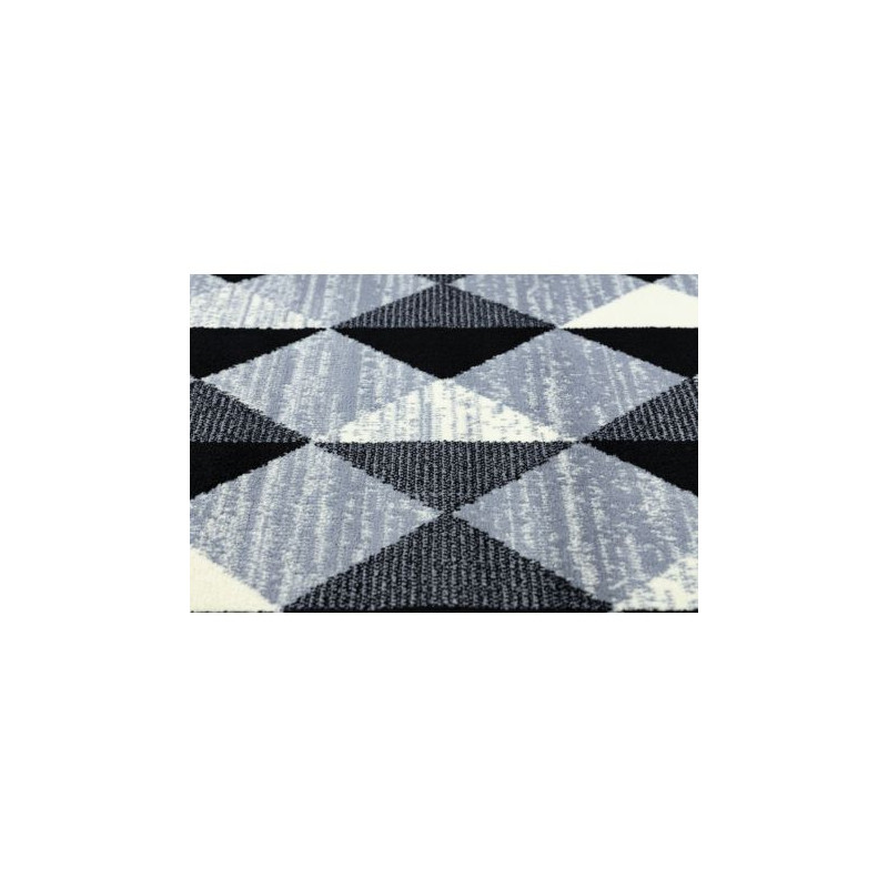 Dywan BCF BASE 3987 Trigone, trójkąty, kwadraty,  geometryczny szary / kość słoniowa 140x190cm