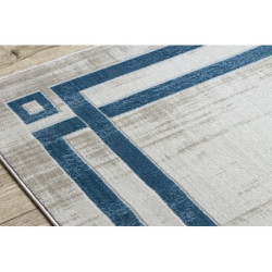 Dywan NOBLE nowoczesny 1539 68 Ramka vintage przecierany - Strukturalny, dwa poziomy runa krem / niebieski 120x170cm Dywan NOBLE nowoczesny 1539 68 Ramka vintage przecierany - Strukturalny, dwa poziomy runa krem / niebieski 120x170cm