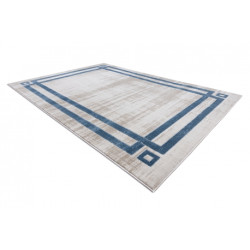 Dywan NOBLE nowoczesny  1539 68 Ramka vintage przecierany - Strukturalny, dwa poziomy runa krem / niebieski 180x270cm
