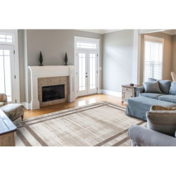 Dywan NOBLE nowoczesny  1539 67 Ramka vintage przecierany - Strukturalny, dwa poziomy runa krem / beż 120x170cm