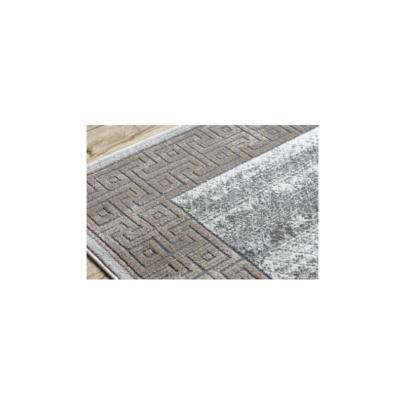 Dywan NOBLE nowoczesny  1512 67 Ramka, grecki vintage przecierany - Strukturalny, dwa poziomy runa krem / beż 80x150cm