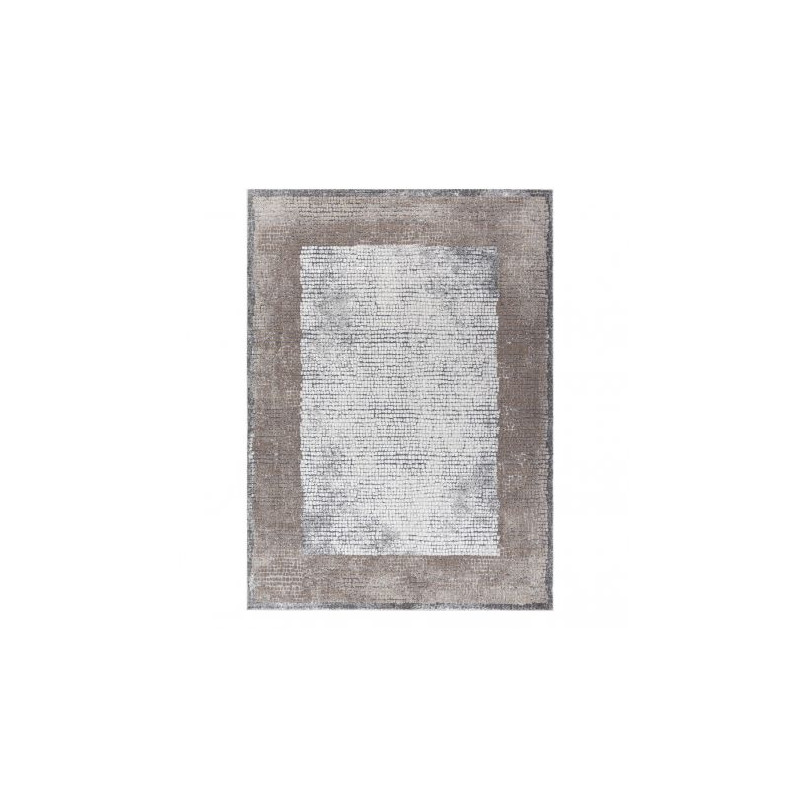 Dywan NOBLE nowoczesny  9730 67 Ramka vintage przecierany - Strukturalny, dwa poziomy runa krem / beż 180x270cm
