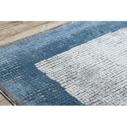 Dywan NOBLE nowoczesny  9730 68 Ramka vintage przecierany - Strukturalny, dwa poziomy runa krem / niebieski 140x190cm