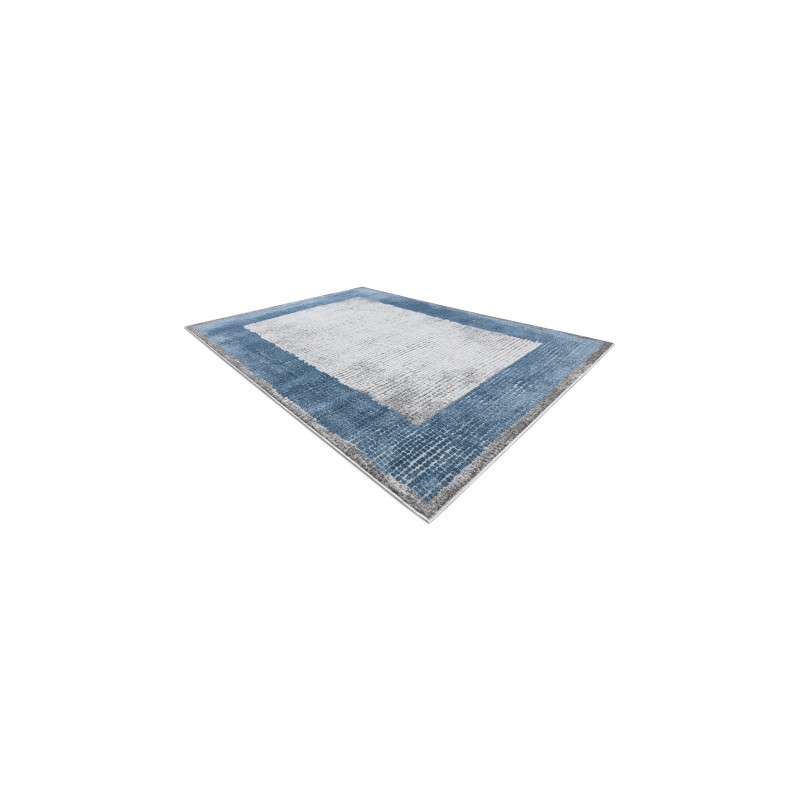 Dywan NOBLE nowoczesny  9730 68 Ramka vintage przecierany - Strukturalny, dwa poziomy runa krem / niebieski 240x330cm