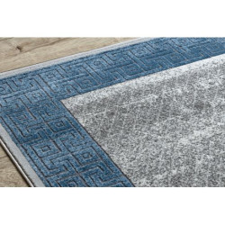 Dywan NOBLE nowoczesny 1512 68 Ramka, grecki vintage przecierany - Strukturalny, dwa poziomy runa krem / niebieski 240x330cm Dywan NOBLE nowoczesny 1512 68 Ramka, grecki vintage przecierany - Strukturalny, dwa poziomy runa krem / niebieski 240x330cm