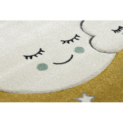 Dywan PETIT MOON księżyc, gwiazdki, chmurki złoty 140x190cm