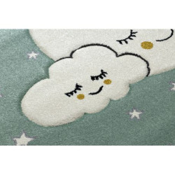 Dywan PETIT MOON księżyc, gwiazdki, chmurki zielony 160x220cm Dywan PETIT MOON księżyc, gwiazdki, chmurki zielony 160x220cm