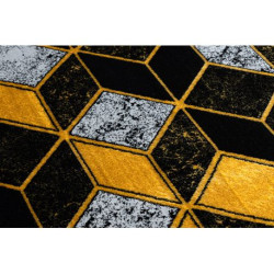 Dywan GLOSS nowoczesny 400B 86 stylowy, glamour, art deco, 3D geometryczny czarny / złoty 120x170cm
