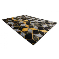 Dywan GLOSS nowoczesny 400B 86 stylowy, glamour, art deco, 3D geometryczny czarny / złoty 70x300cm Dywan GLOSS nowoczesny 400B 86 stylowy, glamour, art deco, 3D geometryczny czarny / złoty 70x300cm