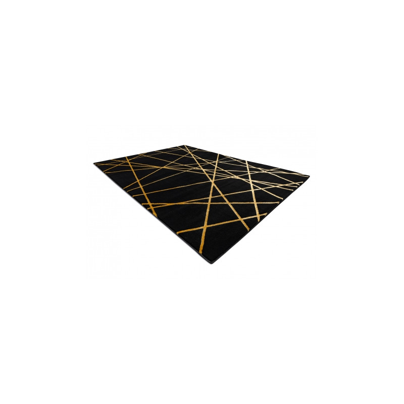 Dywan GLOSS nowoczesny 406C 86 stylowy, glamour, art deco, geometryczny czarny / złoty 80x150cm Dywan GLOSS nowoczesny 406C 86 stylowy, glamour, art deco, geometryczny czarny / złoty 80x150cm
