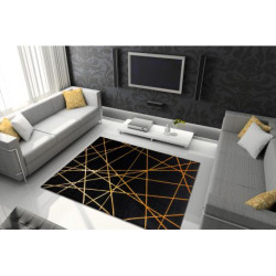 Dywan GLOSS nowoczesny 406C 86 stylowy, glamour, art deco, geometryczny czarny / złoty 240x330cm Dywan GLOSS nowoczesny 406C 86 stylowy, glamour, art deco, geometryczny czarny / złoty 240x330cm