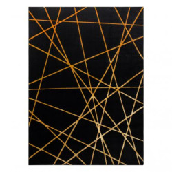 Dywan GLOSS nowoczesny 406C 86 stylowy, glamour, art deco, geometryczny czarny / złoty 140x190cm
