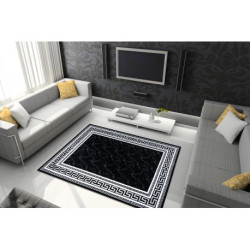 Dywan GLOSS nowoczesny  2813 87 stylowy, ramka, grecki czarny / szary 240x330cm
