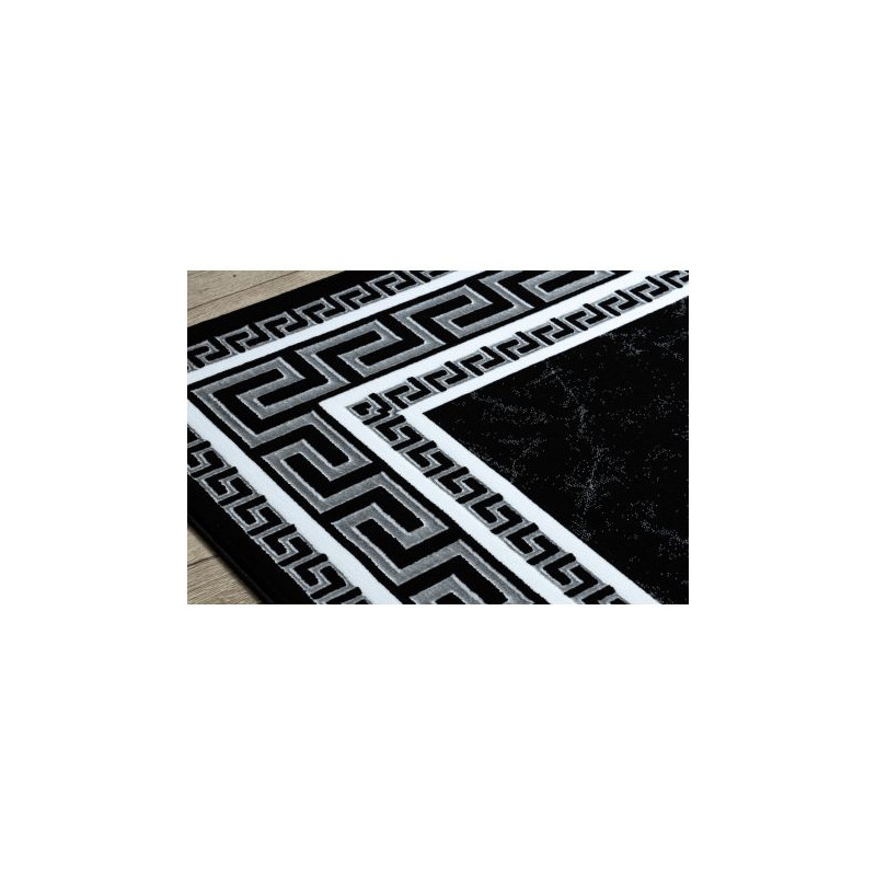 Dywan GLOSS nowoczesny  2813 87 stylowy, ramka, grecki czarny / szary 70x300cm