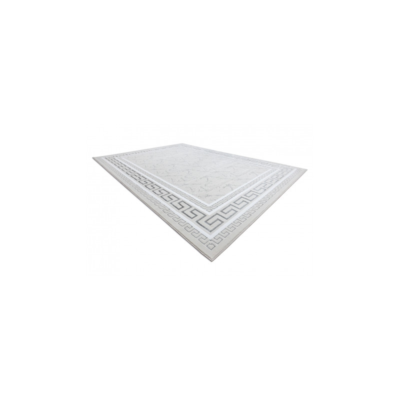 Dywan GLOSS nowoczesny  2813 57 stylowy, ramka, grecki kość słoniowa / szary 80x150cm