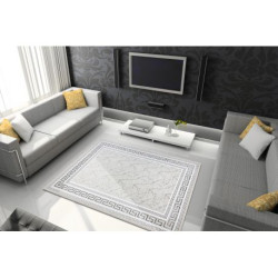 Dywan GLOSS nowoczesny  2813 57 stylowy, ramka, grecki kość słoniowa / szary 120x170cm