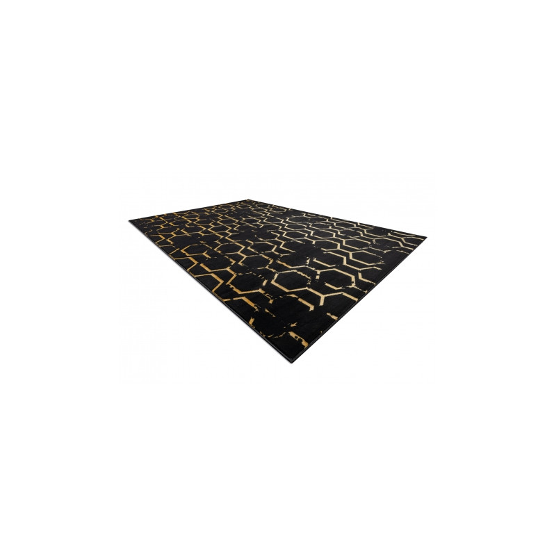 Dywan GLOSS nowoczesny 407C 86 stylowy, glamour, art deco czarny / złoty 240x330cm Dywan GLOSS nowoczesny 407C 86 stylowy, glamour, art deco czarny / złoty 240x330cm