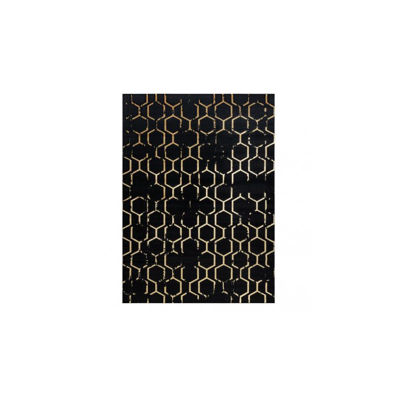 Dywan GLOSS nowoczesny  407C 86 stylowy, glamour, art deco czarny / złoty 280x370cm