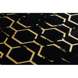 Dywan GLOSS nowoczesny  407C 86 stylowy, glamour, art deco czarny / złoty 280x370cm