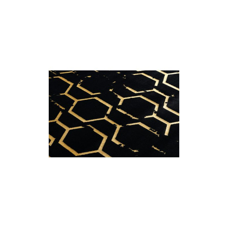 Dywan GLOSS nowoczesny  407C 86 stylowy, glamour, art deco czarny / złoty 280x370cm