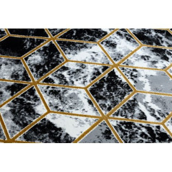 Dywan GLOSS 3D nowoczesny 409A 82 Sześcian, stylowy, glamour, art deco czarny / złoty / szary 60x300 cm Dywan GLOSS 3D nowoczesny 409A 82 Sześcian, stylowy, glamour, art deco czarny / złoty / szary 60x300 cm