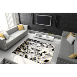 Dywan GLOSS 3D nowoczesny 409A 82 Sześcian, stylowy, glamour, art deco czarny / złoty / szary 70x200cm Dywan GLOSS 3D nowoczesny 409A 82 Sześcian, stylowy, glamour, art deco czarny / złoty / szary 70x200cm