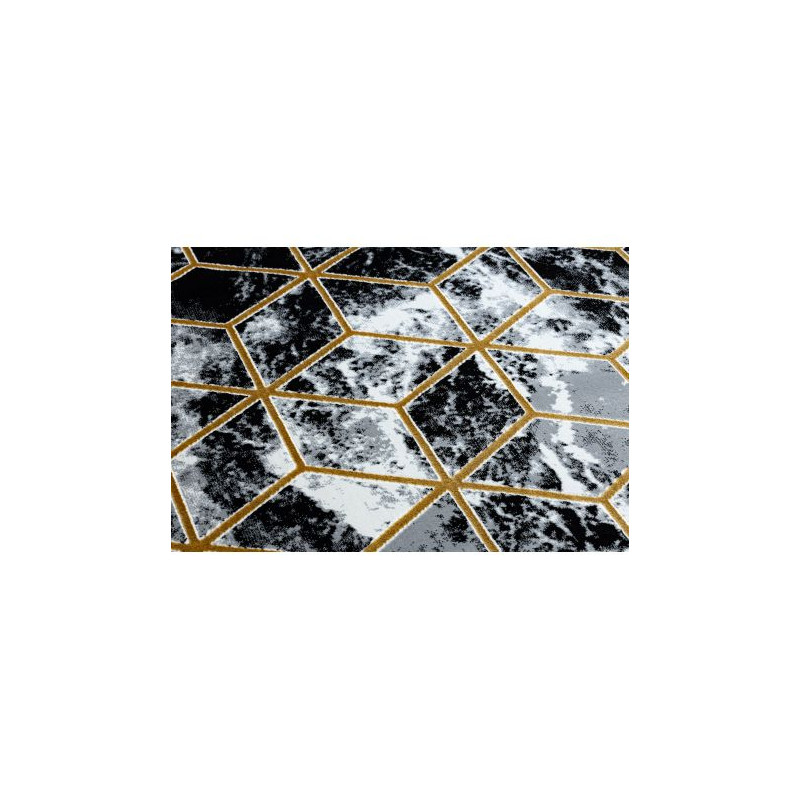 Dywan GLOSS 3D nowoczesny 409A 82 Sześcian, stylowy, glamour, art deco czarny / złoty / szary 70x200cm Dywan GLOSS 3D nowoczesny 409A 82 Sześcian, stylowy, glamour, art deco czarny / złoty / szary 70x200cm
