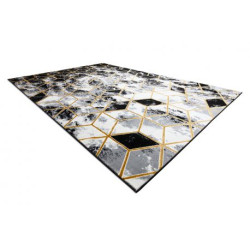 Dywan GLOSS 3D nowoczesny 409A 82 Sześcian, stylowy, glamour, art deco czarny / złoty / szary 80x300cm Dywan GLOSS 3D nowoczesny 409A 82 Sześcian, stylowy, glamour, art deco czarny / złoty / szary 80x300cm