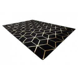 Dywan GLOSS 3D nowoczesny 409C 86 Sześcian, stylowy, glamour, art deco czarny / złoty 60x200cm Dywan GLOSS 3D nowoczesny 409C 86 Sześcian, stylowy, glamour, art deco czarny / złoty 60x200cm